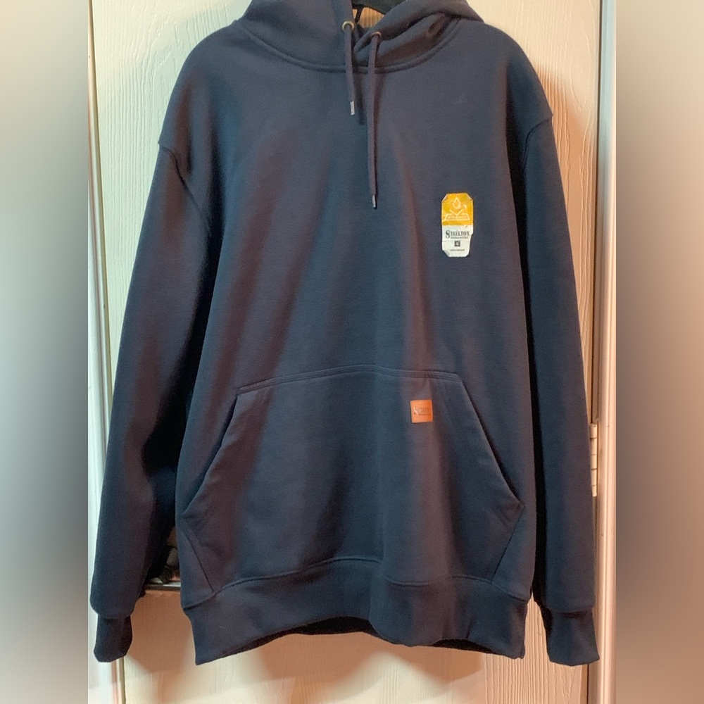 Stelton Dark Blue Hoodie with Patch. Steelton Workwear Heavyweight Winter.SZ LG